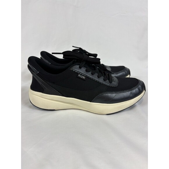 Kizik Paris Sneakers Black Knit Leather Size 8.5 Lightweight Comfort - Picture 12 of 12
